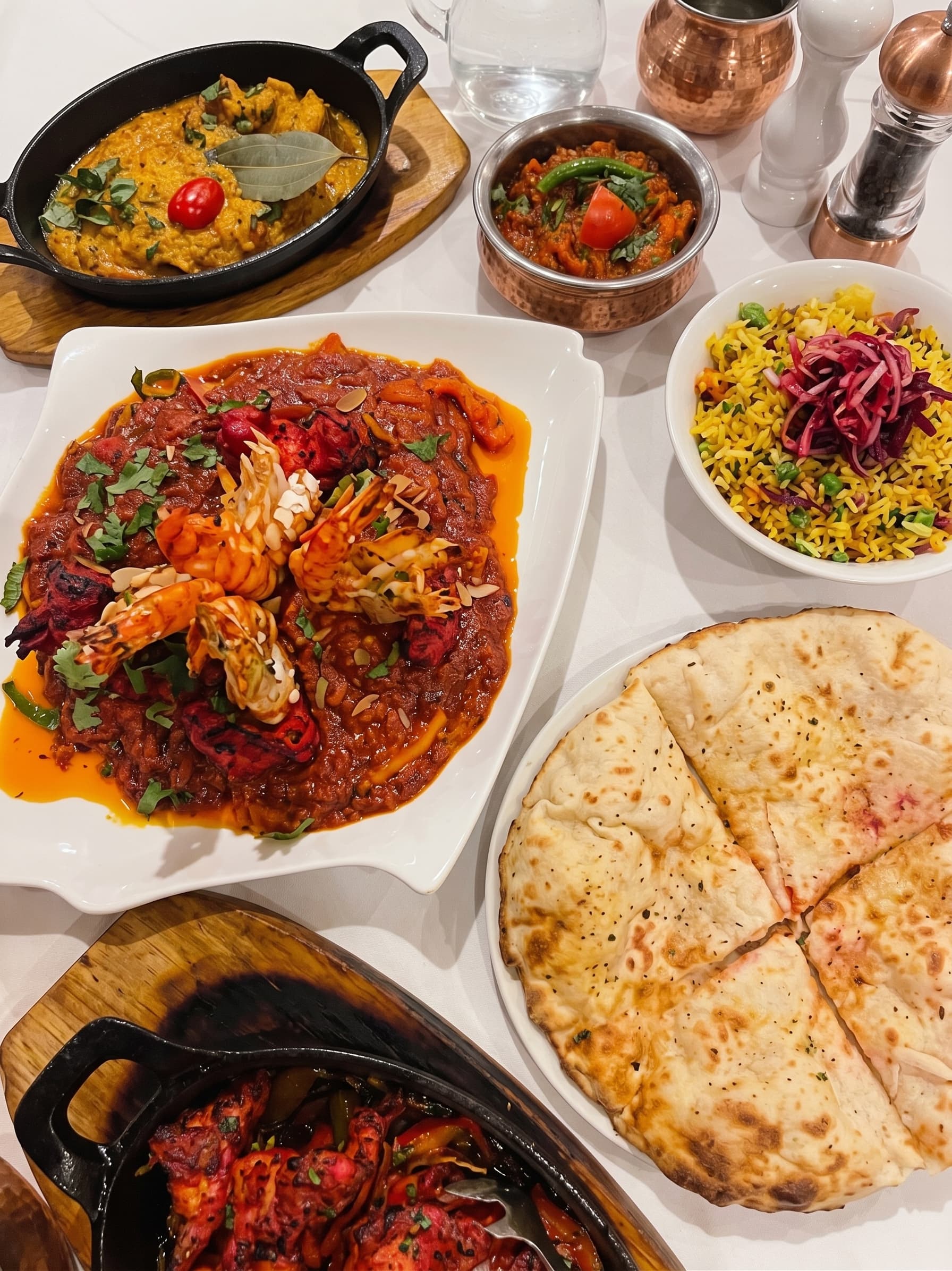 Dining room with ice sculpture centrepiece